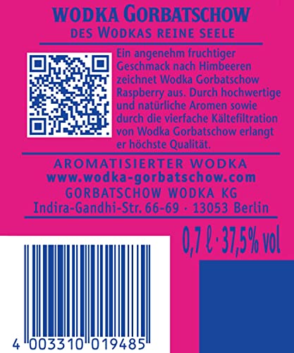 Wodka Gorbatschow Raspberry Special Edition 37,5 Prozent vol. (1 x 0,7l) - Premium Wodka mit Himbeergeschmack - Limited Edition Raspberry Flavored Vodka - 5