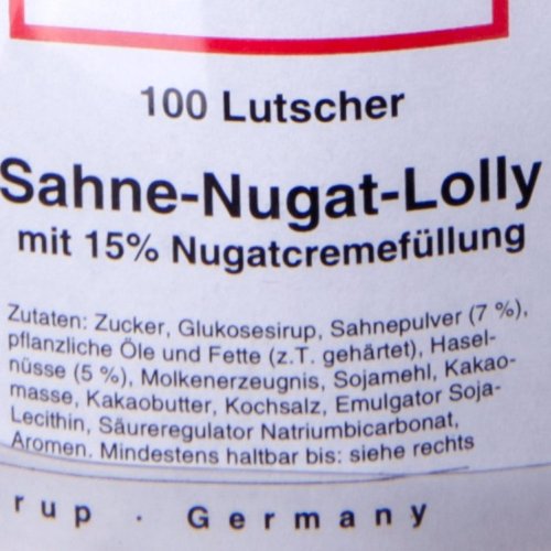 Sahne Nugat Lolly 100 Stück Lollies 1,7kg - 2