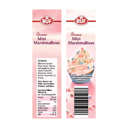 RUF Mini Marshmallows, Mäusespeck in Pastellfarben zum Dekorieren von Torten & Cupcakes oder als Topping für Heißgetränke, 10er Pack, 10 x 45g - 2
