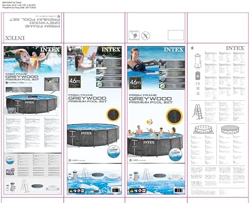 Intex 15FT X 48IN GREYWOOD Prism Frame Premium Pool Set - 6