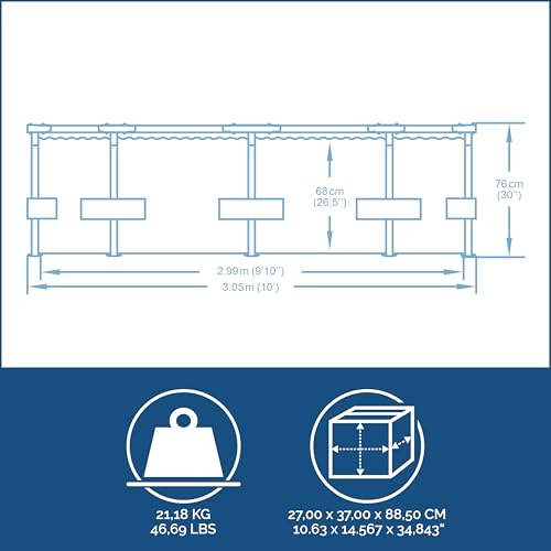 Bestway Steel Pro MAX Frame Pool-Set mit Filterpumpe Ø 305 x 76 cm, lichtgrau, rund - 3