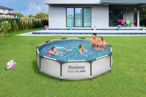 Bestway Steel Pro MAX Frame Pool-Set mit Filterpumpe Ø 305 x 76 cm, lichtgrau, rund - 4