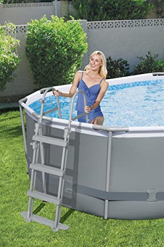 Bestway Power Steel Frame Pool-Set mit Filterpumpe 427 x 250 x 100 cm , grau, oval - 6