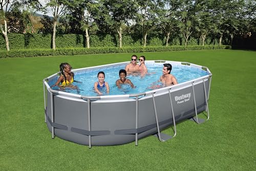 Bestway Power Steel Frame Pool Komplett-Set mit Filterpumpe 488 x 305 x 107 cm, grau, oval - 4