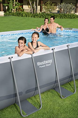 Bestway Power Steel Frame Pool Komplett-Set mit Filterpumpe 549 x 274 x 122 cm, grau, oval - 8