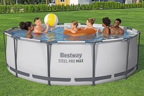 Bestway Steel Pro MAX Frame Pool Komplett-Set mit Filterpumpe Ø 366 x 122 cm, lichtgrau, rund - 2