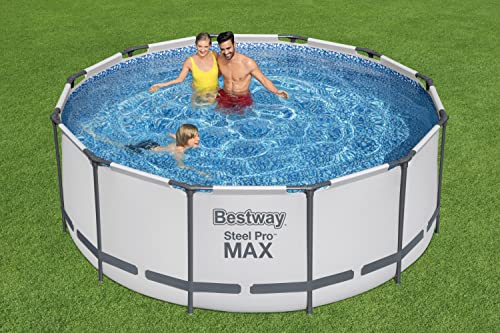 Bestway Steel Pro MAX Frame Pool Komplett-Set mit Filterpumpe Ø 366 x 122 cm, lichtgrau, rund - 11