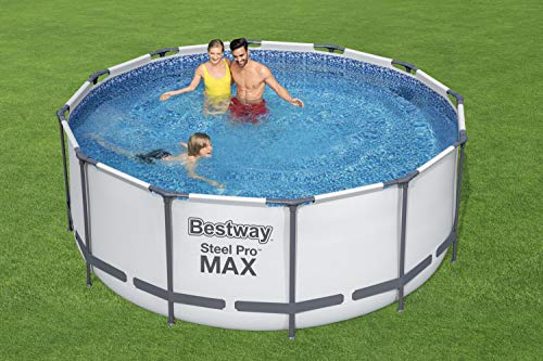 Bestway Steel Pro MAX Frame Pool Komplett-Set mit Filterpumpe Ø 366 x 122 cm, lichtgrau, rund - 12