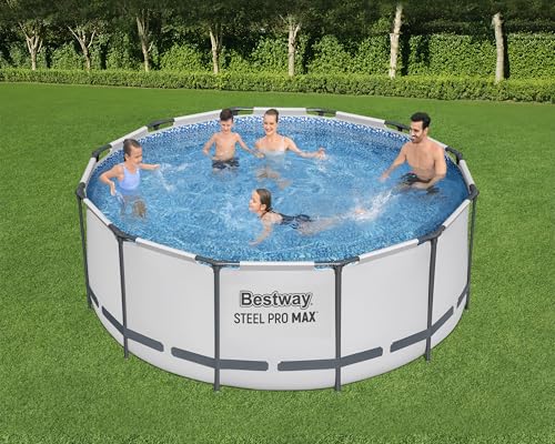 Bestway Steel Pro MAX Frame Pool Komplett-Set mit Filterpumpe Ø 366 x 122 cm, lichtgrau, rund - 4