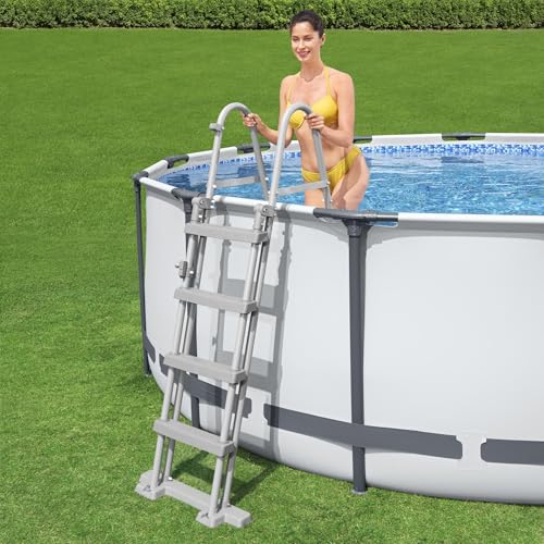 Bestway Steel Pro MAX Frame Pool Komplett-Set mit Filterpumpe Ø 366 x 122 cm, lichtgrau, rund - 10