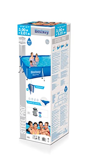 Bestway Steel Pro Frame Pool-Set mit Filterpumpe 300 x 201 x 66 cm, blau, eckig - 3