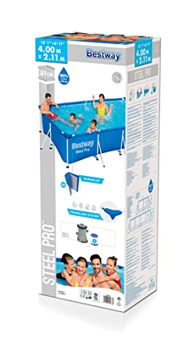 Bestway Steel Pro Frame Pool-Set mit Filterpumpe 400 x 211 x 81 cm , blau, eckig - 3