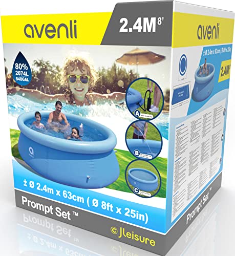 Avenli Pool 244 x 63 cm Family Prompt Set Pool Aufstellpool ohne Pumpe Pool-Set blau Gartenpool rund Schwimmbecken für Familien & Kinder - 4