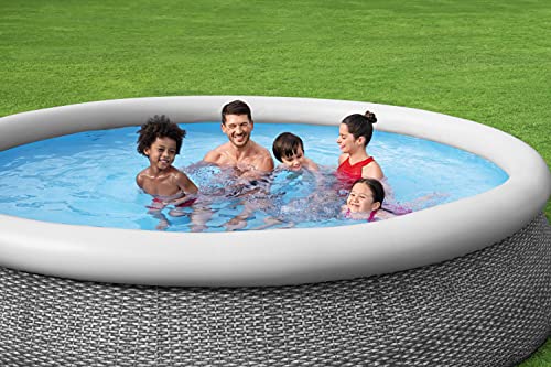 Bestway Fast Set Aufstellpool ohne Pumpe Ø 366 x 76 cm, Rattan-Optik (Schiefergrau), rund - 5