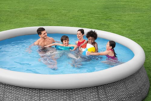 Bestway Fast Set Aufstellpool ohne Pumpe Ø 366 x 76 cm, Rattan-Optik (Schiefergrau), rund - 6