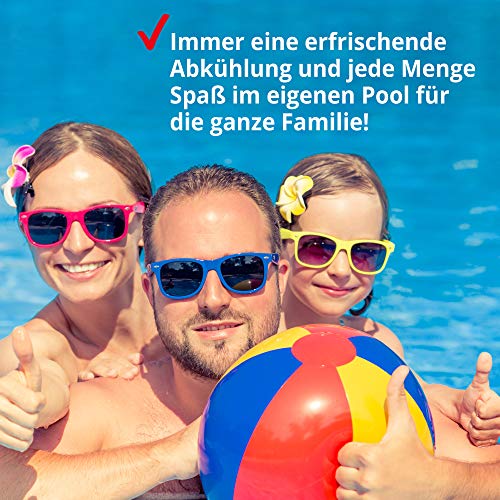 Hecht Stahlrahmen Pool Swimmingpool – 360 x 76 cm und 300 x 76 cm zur Auswahl – Familienpool rund mit Metallrahmen – XXL Outdoor, Badespaß für die ganze Familie im eigenen Garten, 4.383 Liter - 4