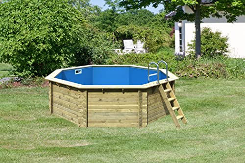 CHILLROI® Achteck Massiv Holzpool 428 x 428 x 124 cm Modell 2A| Inkl. Zubehör und Pool Leitern - 2