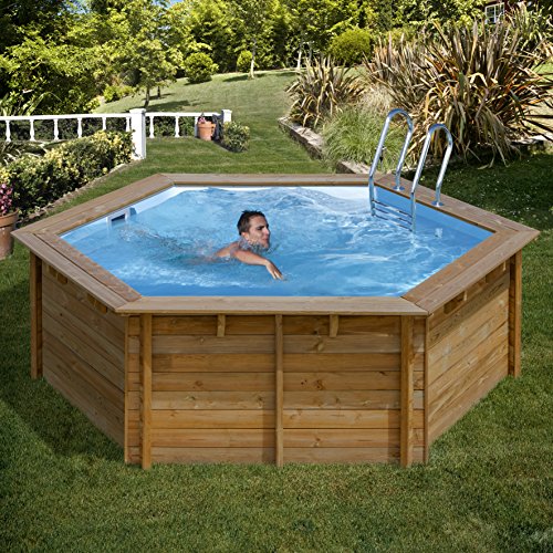 Poolprofi GRE Holzpool Sunbay rund Vanille 4,00m x 1,19m Super Komplettset - 2