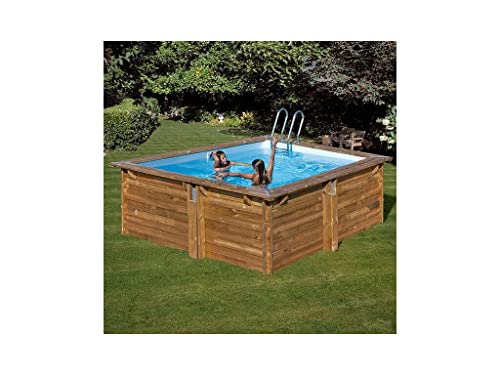 Poolprofi GRE Holzpool Sunbay Quadrat Carra 3,05m x 3,05m x 1,19m Super Komplettset - 2