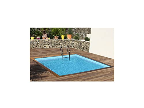 Poolprofi GRE Holzpool Sunbay Quadrat Carra 3,05m x 3,05m x 1,19m Super Komplettset - 3