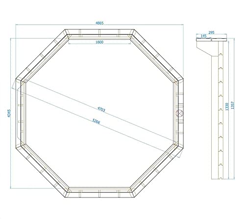 Holzpool Bali rund 8-Eck 5,30 x 1,36 m - 9