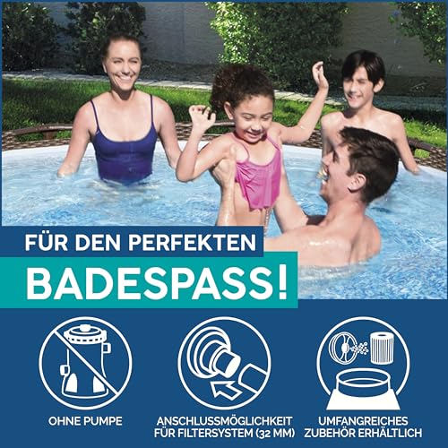 Bestway Steel Pro MAX Frame Pool-Set mit Filterpumpe Ø 366 x 100 cm, Rattan-Optik (Schokobraun), rund - 9