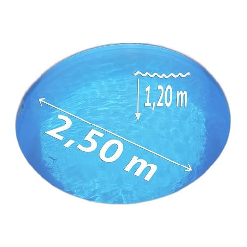 POOL Total Rundpool-Set Komfort+ Ø2,50 x 1,20m Folie 0,8mm/ Stahlwandpool Stahlrahmenbecken Swimmingpool inkl. Sandfilteranlage, Sand, Skimmer-Set, Schlauch und Leiter - 2