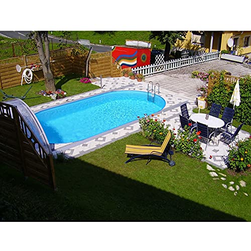 Steinbach Styriapool oval 800 x 400 x 150 cm, Pool, Einhängebiese, Stahlmantel, Handlauf, Bodenschienen, Folie blau 0,6 mm, 012380 - 2