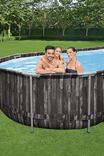 Bestway Power Steel Frame Pool Komplett-Set mit Filterpumpe 732 x 366 x 122 cm , Holz-Optik (Mooreiche), oval - 12