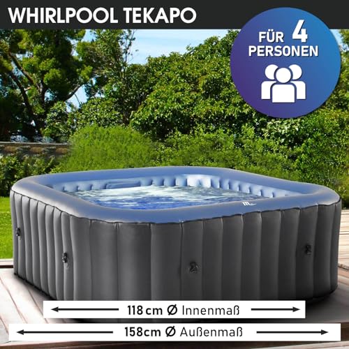 Whirlpool aufblasbar BRAST® MSpa Tekapo für 4 Personen 158x158cm In-Outdoor Pool 108 Massagedüsen Energiespar-Timer Heizung Aufblasfunktion per Knopfdruck Bubble Spa Wellness Massage - 2