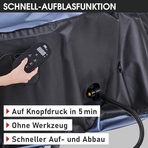 BRAST® Whirlpool aufblasbar MSpa | 2-8 Personen | viele Modelle rund und eckig | Ø 125-224cm | In-Outdoor Pool | bis zu 144 Massagedüsen | inkl. Aufblasfunktion Abdeckung Timer Heizung | Tekapo4 - 8