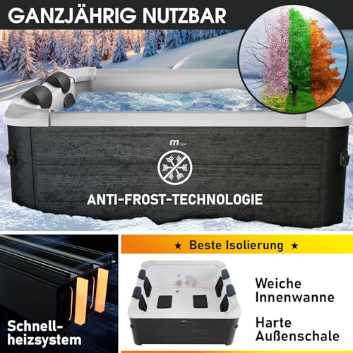 BRAST® Whirlpool MSpa Oslo mit Fester Außenwand | LED-Beleuchtung mit 20 einstellbaren Farben für 6 Personen | 160x160x65cm | 120 Massagedüsen | Ganzjähriger Einsatz Winterfest | In & Outdoor Pool - 3