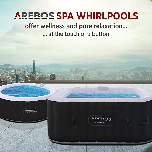 Arebos Whirlpool | aufblasbar | In- & Outdoor | 6 Personen | ⌀ 208 cm | 130 Massagedüsen | mit Heizung | 1.000 Liter | Inkl. Abdeckung | Bubble Spa & Wellness Massage - 4