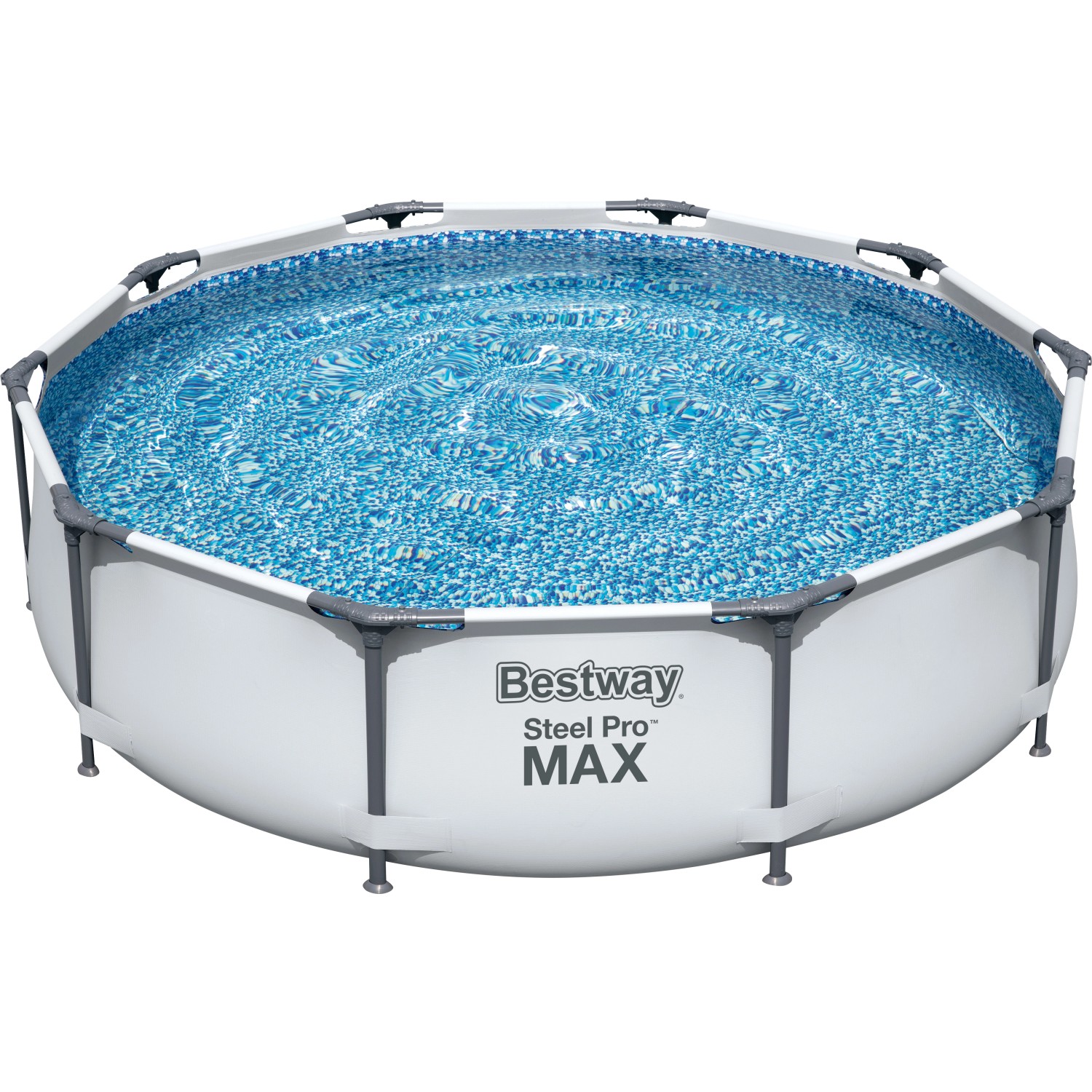 Bestway Stahlrahmen-Pool Set Steel Pro Max Frame Ø 305 x 76 cm Rund Lichtgrau