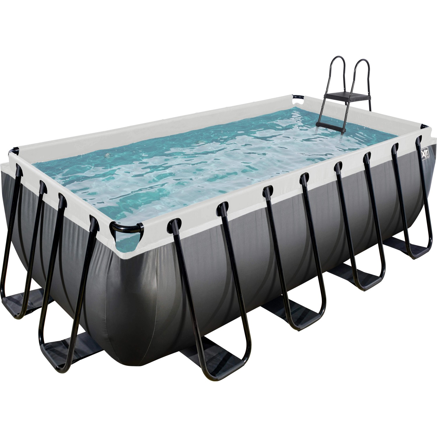 Exit Black Leather Pool Schwarz 400 x 200 x 122 cm m. Filterpumpe