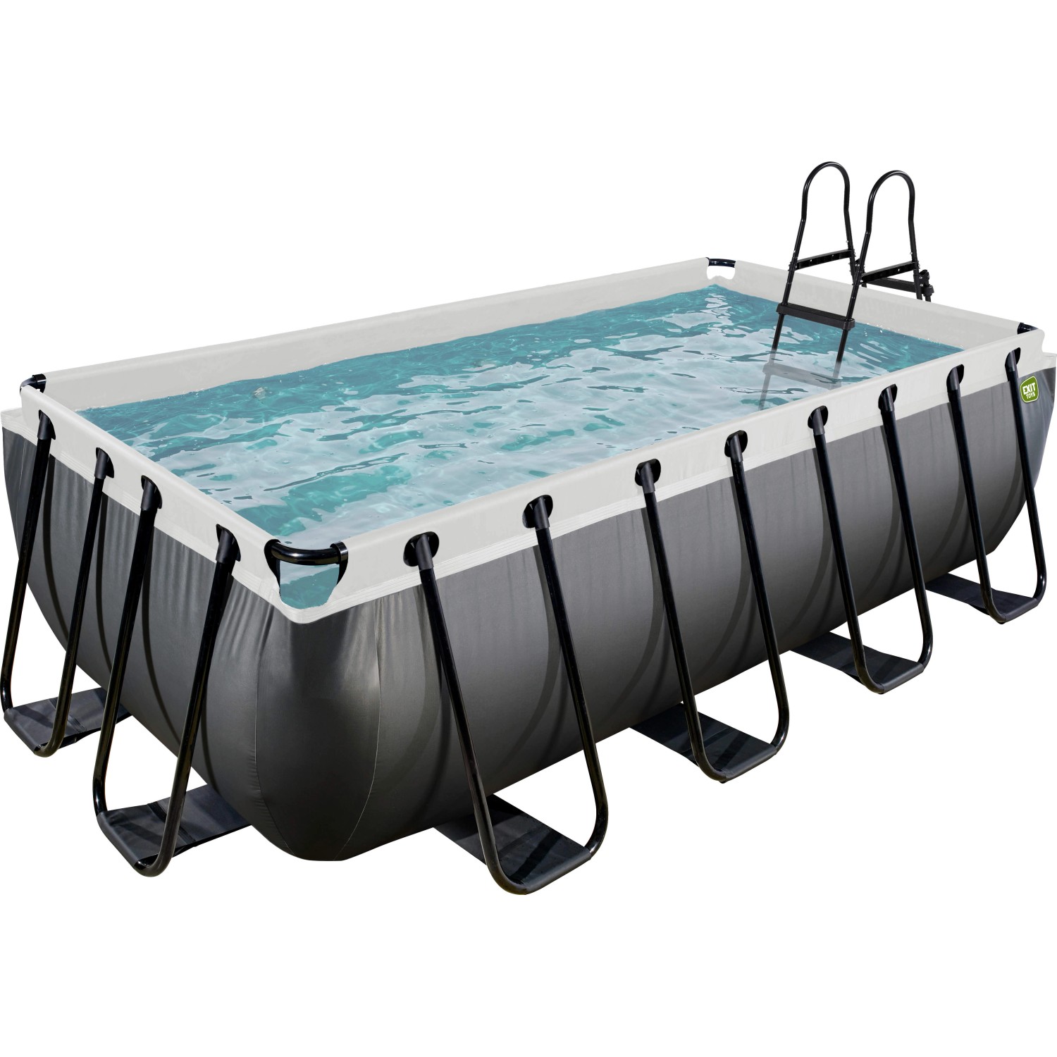 Exit Black Leather Pool Schwarz 400 x 200x 100 cm m. Filterpumpe