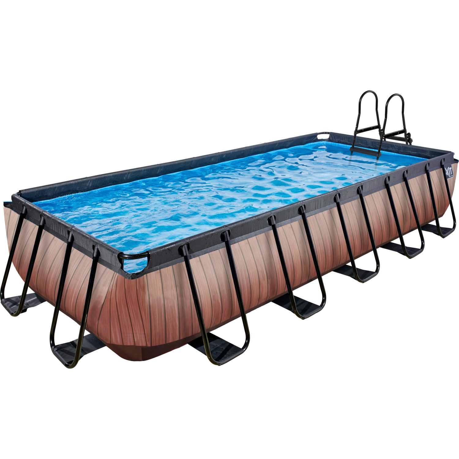 EXIT Wood Pool Braun 540x250x100cm m. Filterpumpe