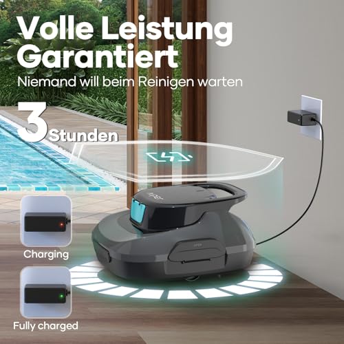 AIPER Scuba SE Poolroboter, Kabelloser Poolsauger Akku, 90 Minuten Reinigungszeit, Automatische Reinigung mit Selbsteinparkfunktion, Kompakter und Leichter Poolreiniger Ideal für Oberirdische Pools - 6