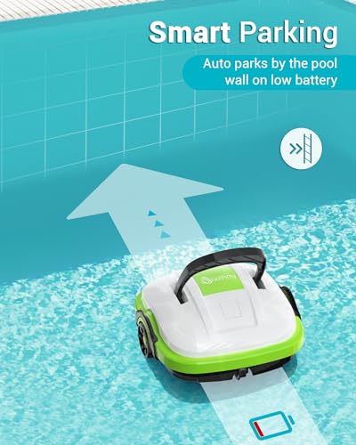 Poolroboter Akku, Kabellos Poolsauger mit Dual Motor, Leichtgewicht, 60 Mins Reinigung, Automatische Poolreiniger für Oberirdische und Unterirdische Pools mit Flachem Boden WINNY POOL CLEANER - 3