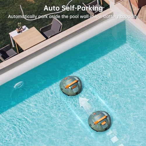 CoasTeering (2024 New) Poolroboter, 100 Minuten Starke Reinigungskraft, Poolsauger Akku mit Dual-Antriebsmotoren, Selbstparker, One-Touch-Start, Kabelloser Poolroboter für Pools bis 80 m² Grundfläche - 7