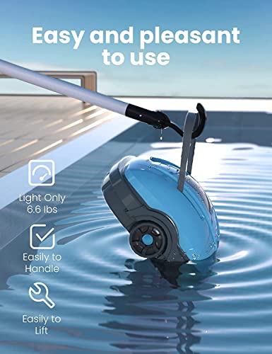 WYBOT Poolroboter, Poolsauger Akku mit Dual-Antriebsmotoren, Automatisches Parken, Automatische Poolreiniger für Pools bis 50 m² Grundfläche - 4