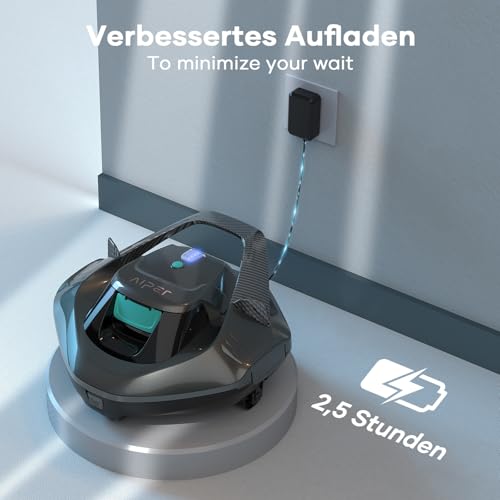 AIPER Seagull SE Poolroboter, Poolsauger Akku Kabellos hält 90 Minuten, LED-Anzeigeleuchten, Automatisches Parken, Perfekt für Oberirdische/Unterirdische Flache Pools bis zu 80 m² - 4