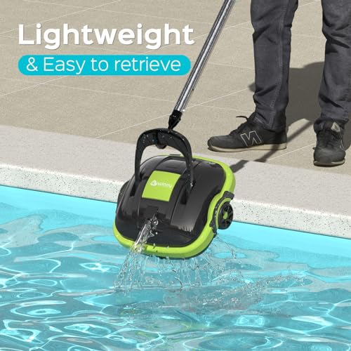 Poolroboter Akku, Poolsauger mit 2-Motor, Starke Saugkraft, Leichtgewicht, Poolreiniger Ideal für Oberirdische und Unterirdische Pools mit Flachem Boden, 60 Mins Reinigung WINNY POOL CLEANER - 5