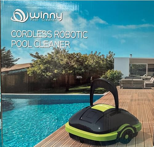 Poolroboter Akku, Poolsauger mit 2-Motor, Starke Saugkraft, Leichtgewicht, Poolreiniger Ideal für Oberirdische und Unterirdische Pools mit Flachem Boden, 60 Mins Reinigung WINNY POOL CLEANER - 8