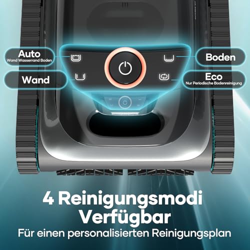 AIPER Scuba S1 Poolroboter Boden und Wand, Kabelloser Poolsauger mit Wandklettern, Intelligenten Navigation 2.0, 150 Minuten Batterielaufzeit, Poolreiniger für Eingelassene Pools bis zu 150㎡ - 6