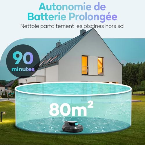 AIPER Kabelloser Poolroboter, Poolsauger Akku mit Doppelantrieb, Selbstparkend, Poolreinigungsroboter, Geeignet für Flache Pools bis zu 80 m2 (Dauer 90 Minuten) - 3