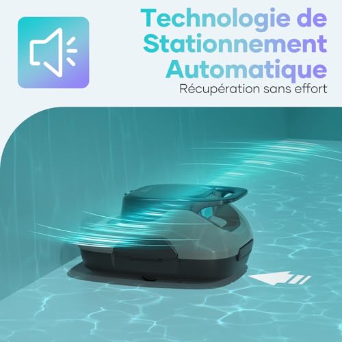 AIPER Kabelloser Poolroboter, Poolsauger Akku mit Doppelantrieb, Selbstparkend, Poolreinigungsroboter, Geeignet für Flache Pools bis zu 80 m2 (Dauer 90 Minuten) - 7