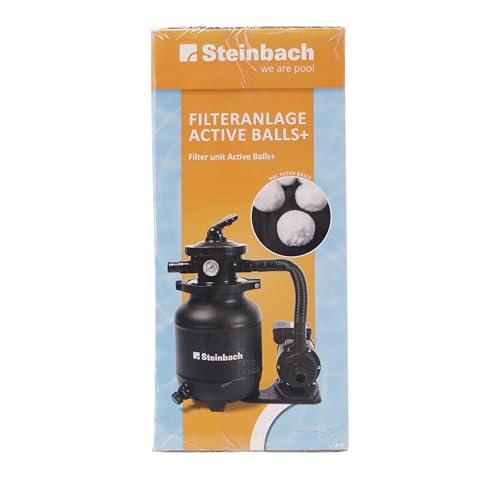 Steinbach Filteranlage Active Balls+ – 040386 – Nicht selbstsaugende Pumpe für Pools mit bis zu 19.000 l – Mit 7-Wege-Ventil mit Verstellhebel und Manometer – Inkl. ca. 300 g Filter Balls - 8