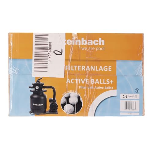 Steinbach Filteranlage Active Balls+ – 040386 – Nicht selbstsaugende Pumpe für Pools mit bis zu 19.000 l – Mit 7-Wege-Ventil mit Verstellhebel und Manometer – Inkl. ca. 300 g Filter Balls - 10