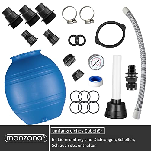 Monzana® Sandfilteranlage SF12K 10.200L/h bis 35.000L Pool Selbstansaugend 400 Watt 2in1 Adapter Ø32-38mm 7Wege Ventil Sandfilterpumpe Poolfilter - 6